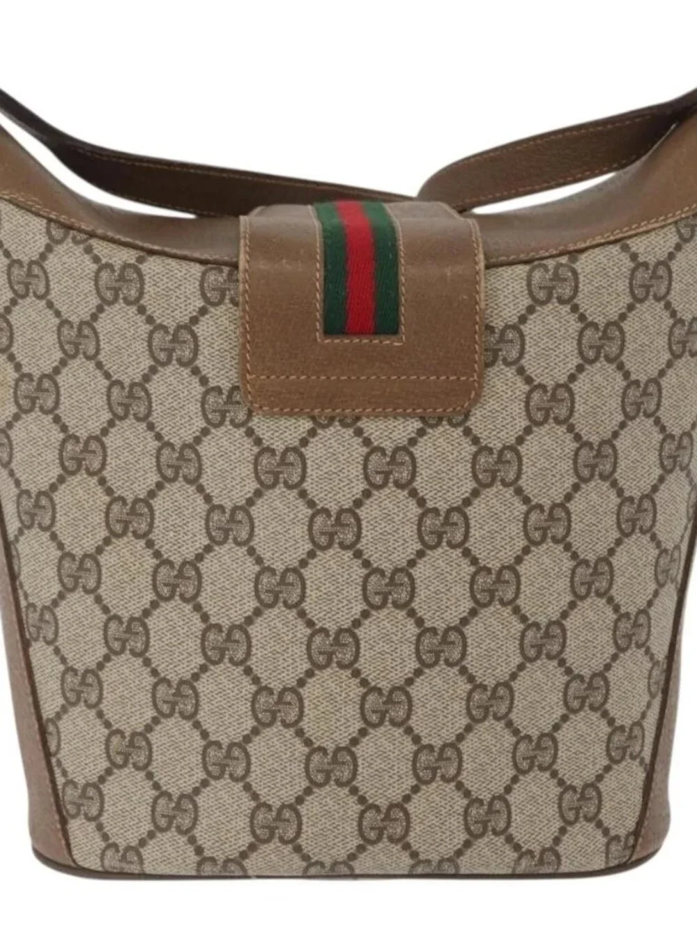 GUCCI GG Supreme Web Sherry Line Bag PVC Beige Gold 904 02 081 Auth ep13481 - Picture 3 of 16